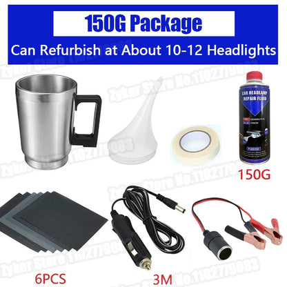 Car Headlight Polish Restoration Kit Automotive Headlight Care Tool Headlight Restoration Set Car Headlight Restoration Liquid