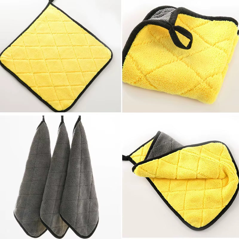 SEAMETAL Ultra Soft 40x40 cm Microfiber Car Wash Towel - 800 GSM Absorbent Cleaning and Drying Cloth with Hemmed Edges