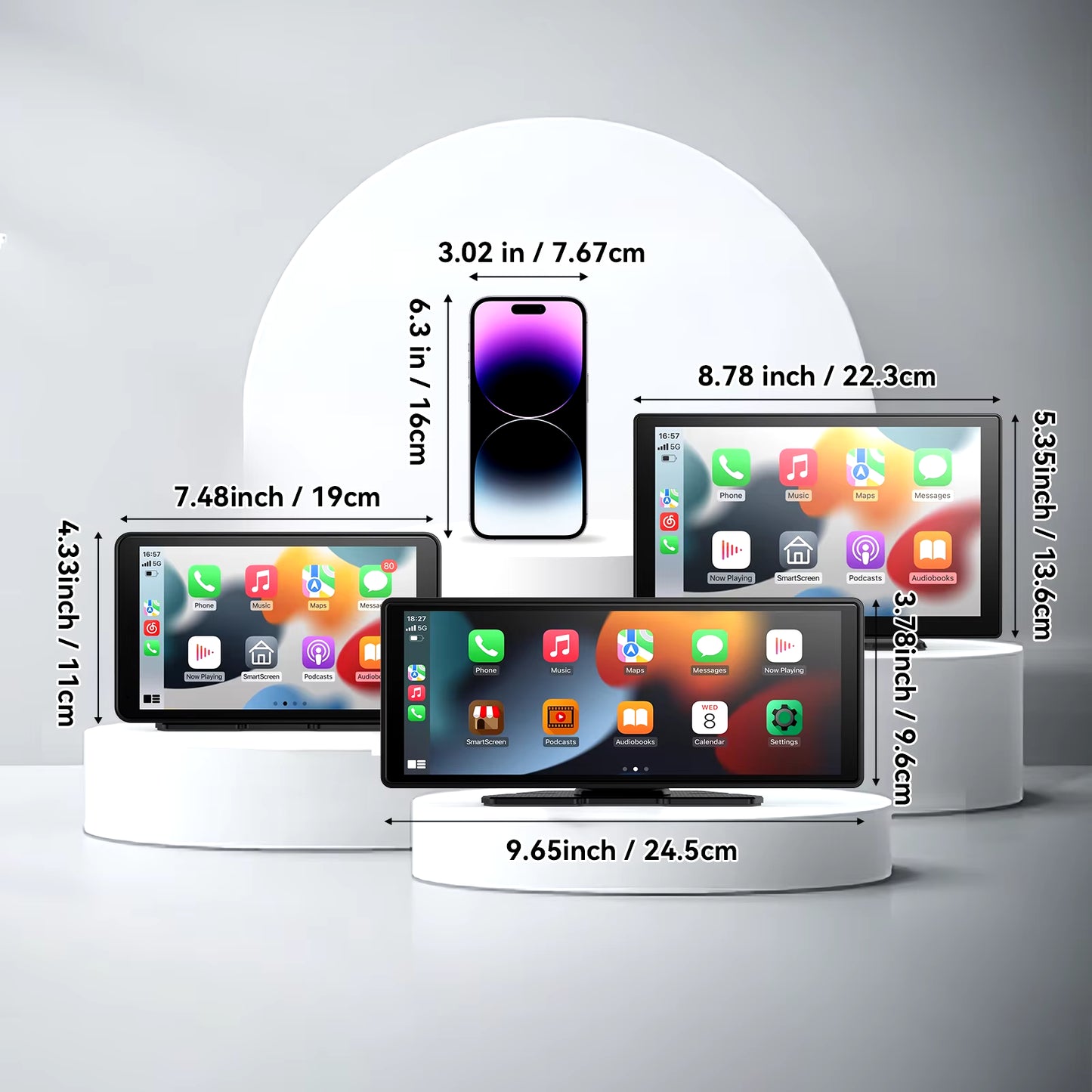 Universal Wireless CarPlay and Android Auto Touchscreen for Vehicles