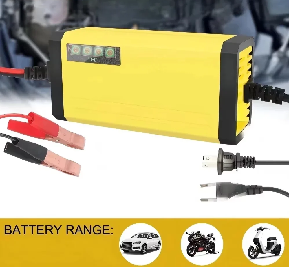 12V Smart Car Battery Charger with Pulse Repair Technology