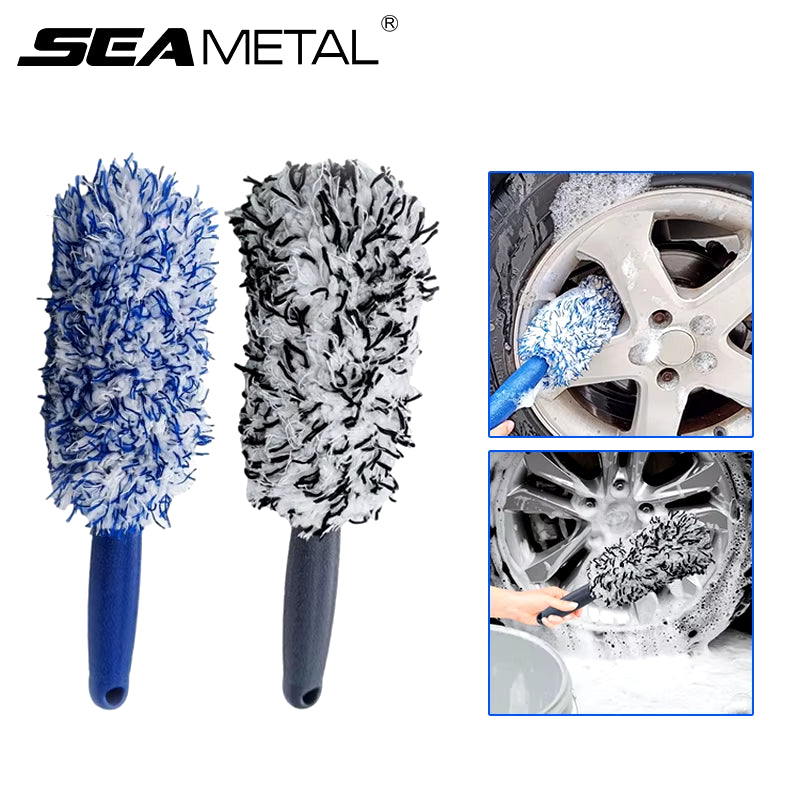 Car Wheel Tire Rim Cleaning Brush Portable Plush Car Wheel Hub Brush Washing Tool Car Detailing Care Dust Removal Brush