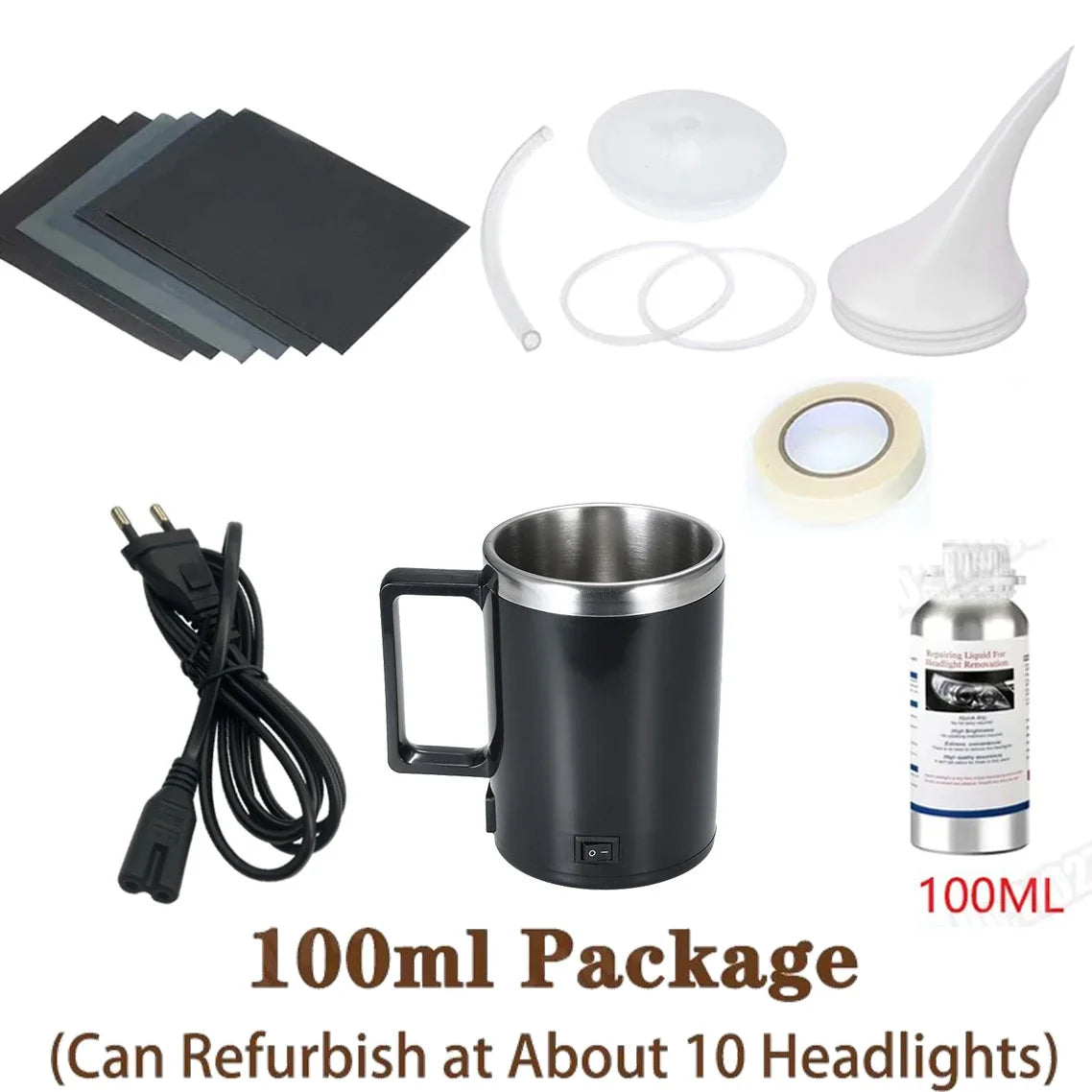 Car Headlight Polish Restoration Kit Automotive Headlight Care Tool Headlight Restoration Set Car Headlight Restoration Liquid