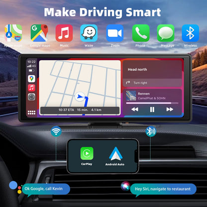 Universal Wireless CarPlay and Android Auto Touchscreen for Vehicles