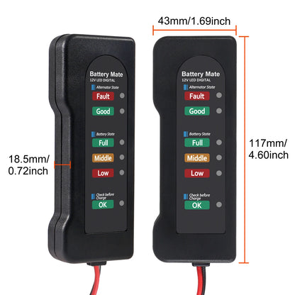 12V Car Battery Tester, Alternator Tester Automotive,Battery Checker, Analyzer to Check Alternator & Battery Charging System