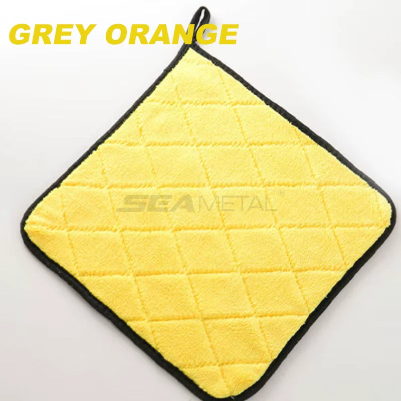 SEAMETAL Ultra Soft 40x40 cm Microfiber Car Wash Towel - 800 GSM Absorbent Cleaning and Drying Cloth with Hemmed Edges