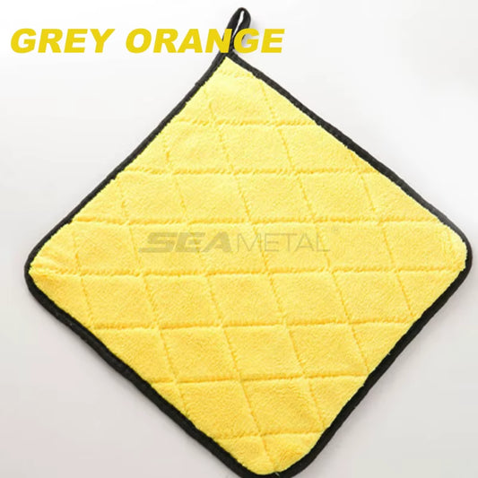 SEAMETAL Ultra Soft 40x40 cm Microfiber Car Wash Towel - 800 GSM Absorbent Cleaning and Drying Cloth with Hemmed Edges