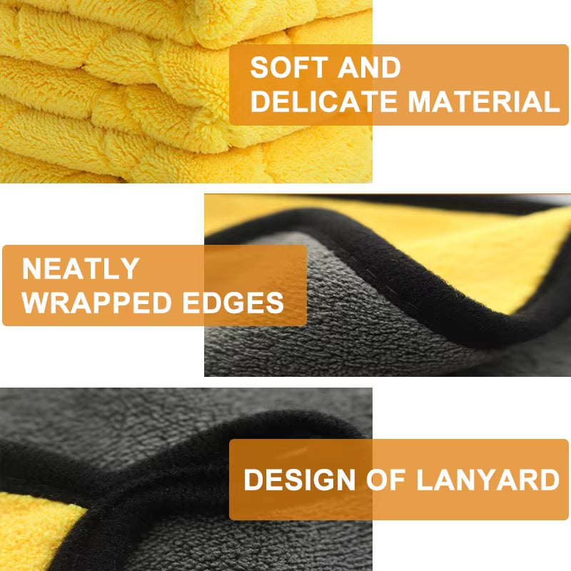 SEAMETAL Ultra Soft 40x40 cm Microfiber Car Wash Towel - 800 GSM Absorbent Cleaning and Drying Cloth with Hemmed Edges