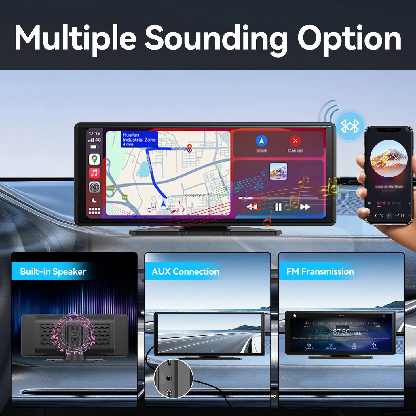 Universal Wireless CarPlay and Android Auto Touchscreen for Vehicles