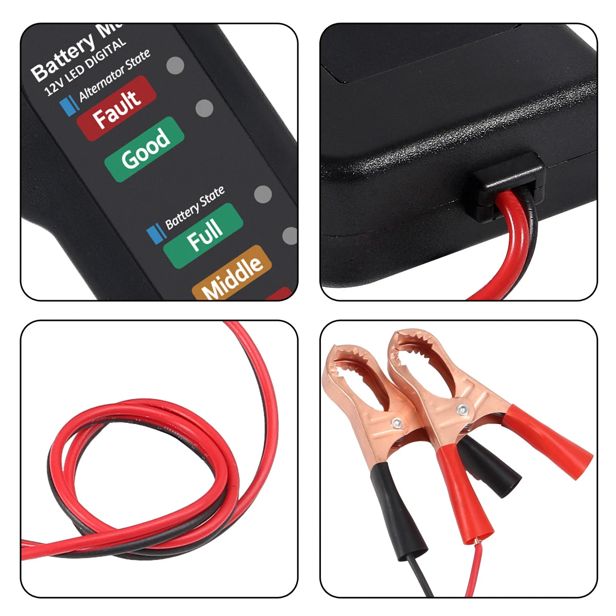 12V Car Battery Tester, Alternator Tester Automotive,Battery Checker, Analyzer to Check Alternator & Battery Charging System