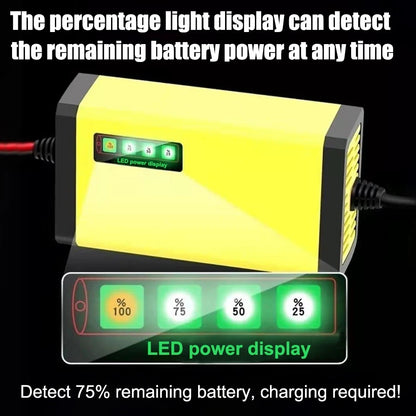 12V Smart Car Battery Charger with Pulse Repair Technology