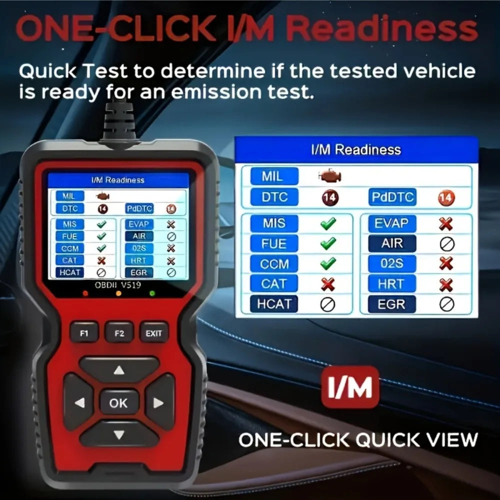 Revora AutoScan V519 - Professional OBD2 Car Diagnostic Scanner