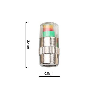 Tire Pressure Monitoring System - 4-Piece Set of Valve Cap Gauges for Enhanced Vehicle Safety