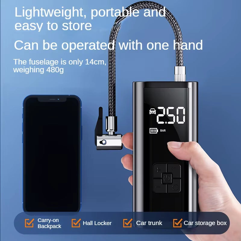 Revora™ Smart Portable Tire Inflator | 150 PSI Wireless Air Compressor