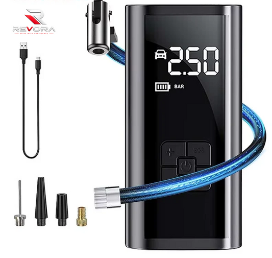 Revora™ Smart Portable Tire Inflator | 150 PSI Wireless Air Compressor